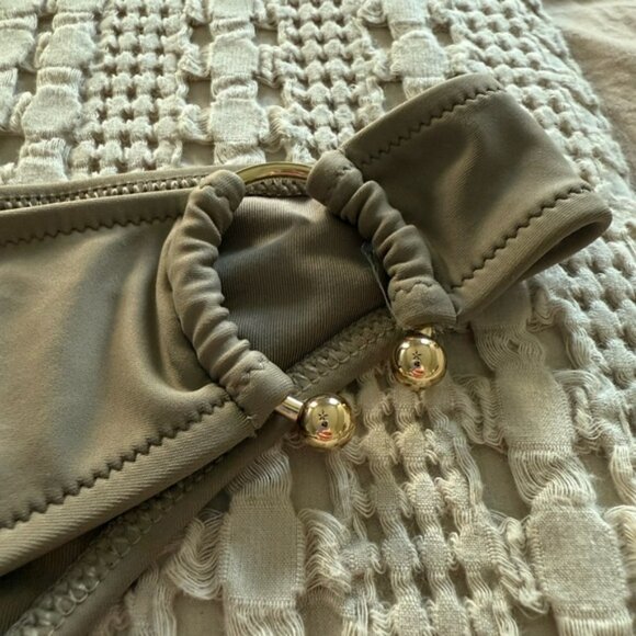 NEW Aerie Taupe Bikini Bottom with Ring Detail Size M - Picture 2 of 5